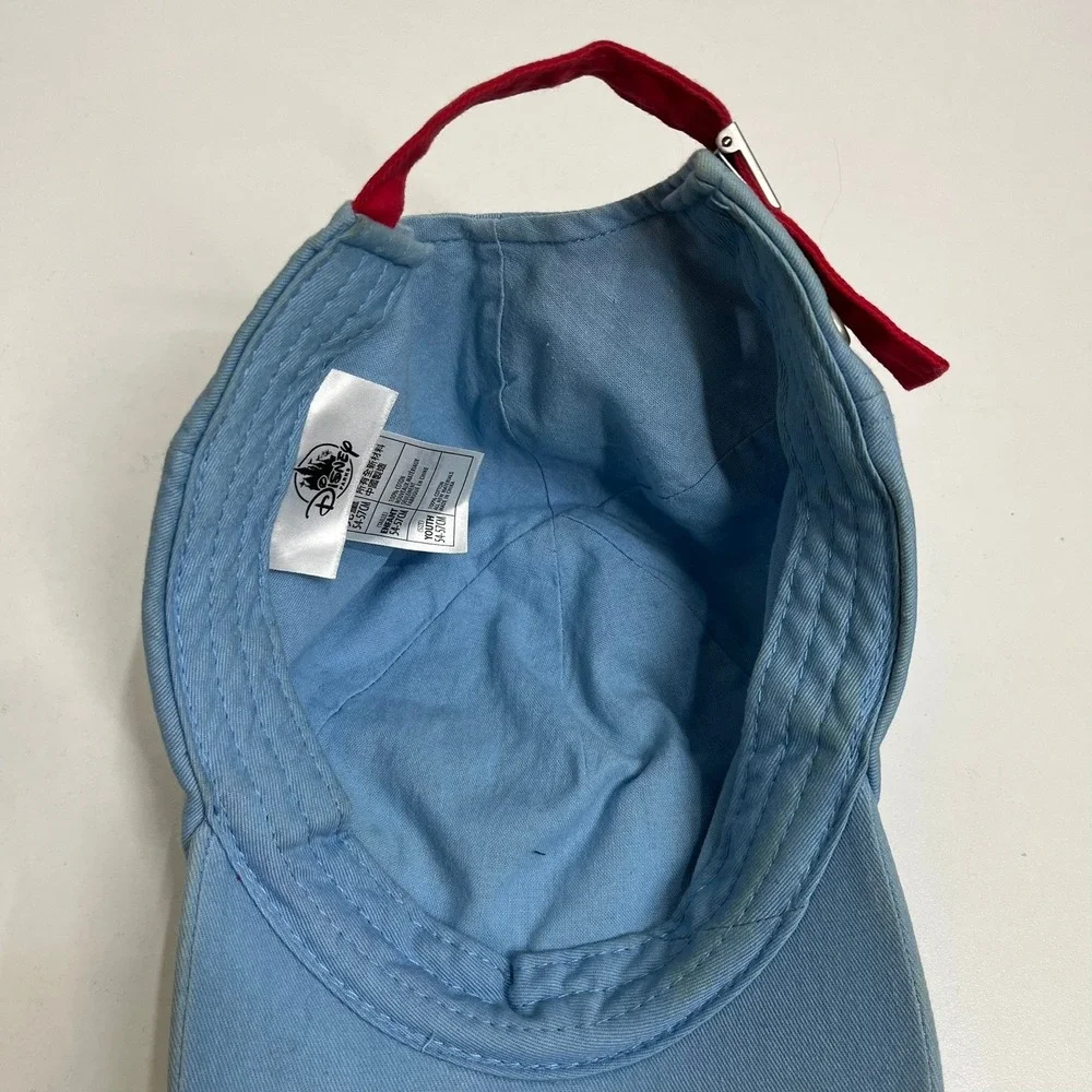 Disney Parks Stitch Wuz Here Youth Blue Distressed Baseball Cap Hat Adjustable